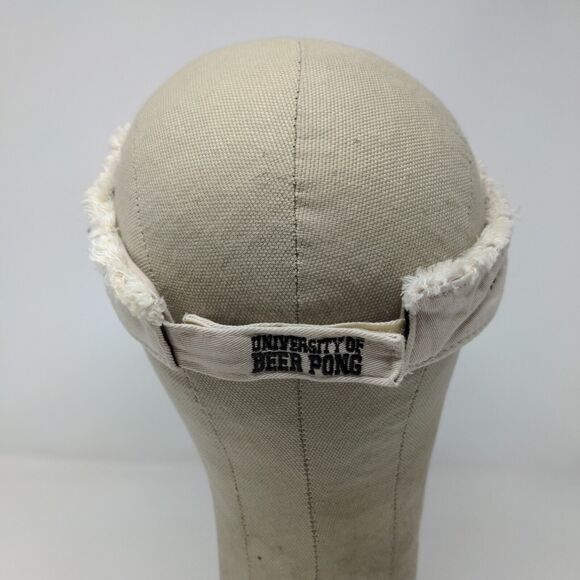 University of Beer Pong Men's Sun Visor Hat Cap Tan W/Tags Embroidered Logo - Picture 10 of 16